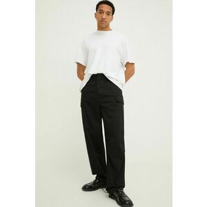 MSGM pantaloni barbati, culoarea negru, cu fason cargo imagine