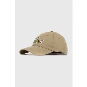 Lacoste șapcă de baseball din bumbac culoarea maro, cu imprimeu RK9871-HBP imagine