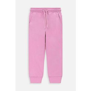 Coccodrillo pantaloni de trening din bumbac pentru copii culoarea roz, neted imagine