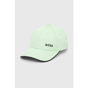 Boss Green șapcă de baseball din bumbac culoarea gri, neted imagine