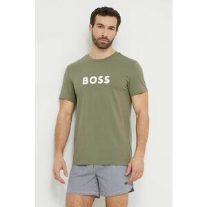 BOSS tricou din bumbac bărbați, culoarea verde, cu imprimeu 50503276 imagine