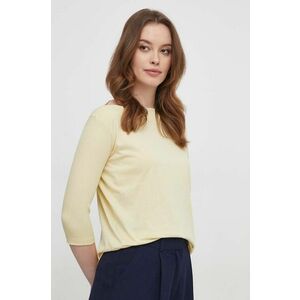 Sisley tricou femei, culoarea galben imagine