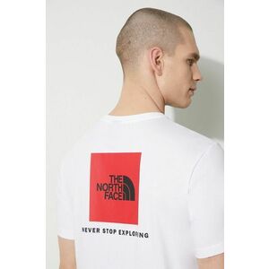 The North Face tricou din bumbac M S/S Redbox Tee bărbați, culoarea alb, cu imprimeu, NF0A87NPFN41 imagine