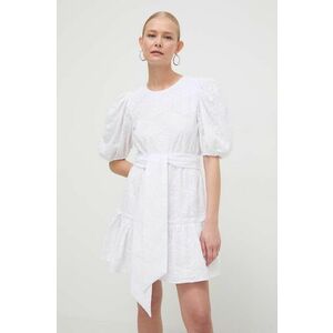 Silvian Heach rochie din bumbac culoarea alb, mini, evazati imagine