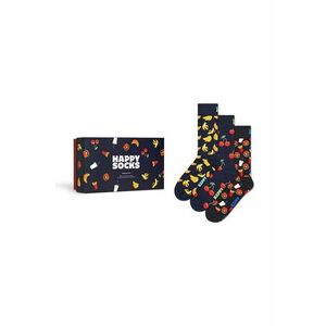Happy Socks sosete Gift Box Food 3-pack culoarea albastru marin imagine