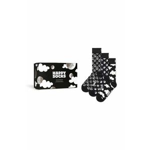 Happy Socks sosete Gift Box Black White 3-pack culoarea negru imagine