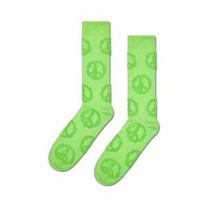 Happy Socks sosete Terry Peace Sign Sock culoarea verde imagine