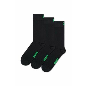 Happy Socks sosete Solid Socks 3-pack culoarea negru imagine