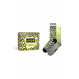 Happy Socks sosete Gift Box Party 2-pack culoarea galben imagine