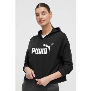 Puma bluză femei, culoarea negru, cu glugă, imprimeu 586870 imagine