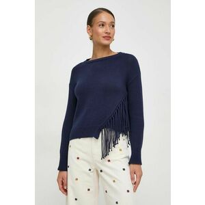Marella pulover de bumbac culoarea bleumarin, light 2413940000000 imagine
