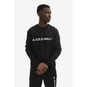 A-COLD-WALL* hanorac de bumbac Essential Logo Crewneck bărbați, culoarea negru, cu imprimeu ACWMW082.-LIGHTORANG imagine