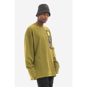A-COLD-WALL* longsleeve din bumbac Relaxed Cubist LS T-shirt culoarea verde, cu imprimeu ACWMTS098-MOSSGREEN imagine