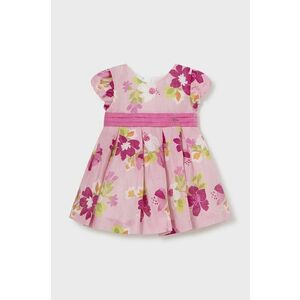 Mayoral rochie de in pentru bebeluși culoarea roz, mini, evazati imagine
