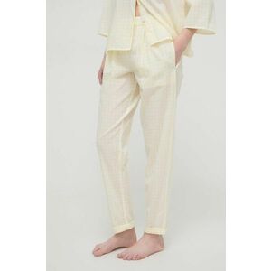 United Colors of Benetton pantaloni pijama bumbac culoarea galben, bumbac imagine