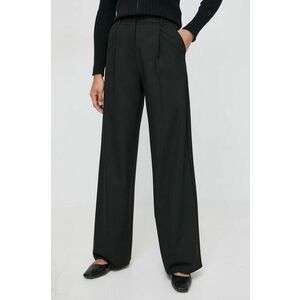 Marella pantaloni femei, culoarea negru, lat, high waist 2413130000000 imagine