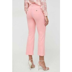Marella pantaloni femei, culoarea roz, evazati, high waist imagine