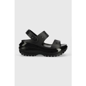 Crocs papuci Classic Mega Crush Sandal femei, culoarea negru, cu platformă 207989 imagine