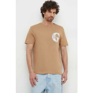 Gant tricou din bumbac barbati, culoarea maro, cu imprimeu imagine