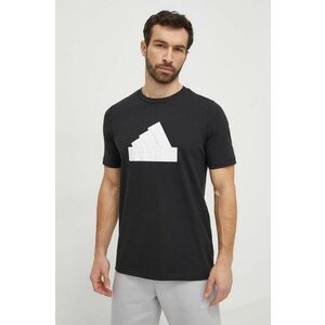 adidas tricou din bumbac bărbați, culoarea negru, cu imprimeu IZ1621 imagine