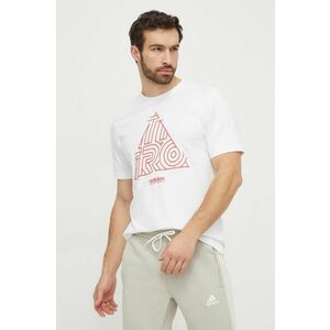 adidas tricou din bumbac TIRO bărbați, culoarea alb, cu imprimeu IN6257 imagine
