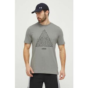 adidas tricou din bumbac TIRO bărbați, culoarea bej, cu imprimeu IN6267 imagine