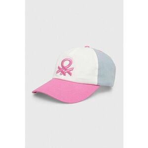 United Colors of Benetton șapcă din bumbac pentru copii culoarea roz, modelator imagine