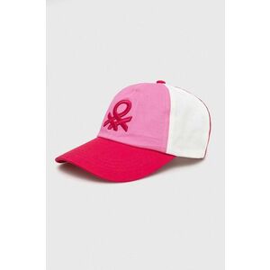 United Colors of Benetton șapcă din bumbac pentru copii culoarea roz, modelator imagine