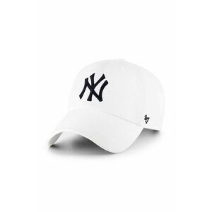 47brand șapcă de baseball din bumbac MLB New York Yankees culoarea alb, cu imprimeu B-RGW17GWS-WHA imagine