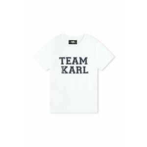 Karl Lagerfeld tricou de bumbac pentru copii culoarea alb, cu imprimeu imagine