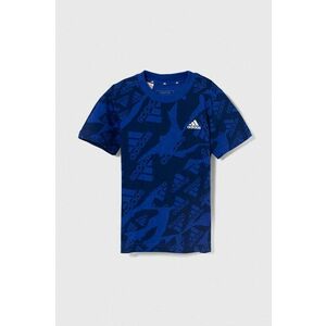 adidas tricou de bumbac pentru copii culoarea albastru marin, modelator imagine