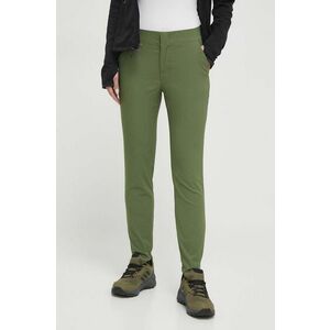 Columbia pantaloni Firwood Camp II femei, culoarea verde, mulată, medium waist 1885343 imagine