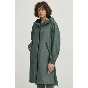 Medicine palton de ploaie femei, culoarea verde, de tranzitie, oversize imagine