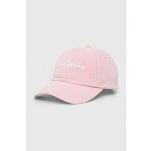 Pepe Jeans șapcă de baseball din bumbac culoarea roz, cu imprimeu imagine