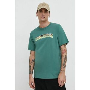 Converse tricou din bumbac barbati, culoarea verde, cu imprimeu imagine