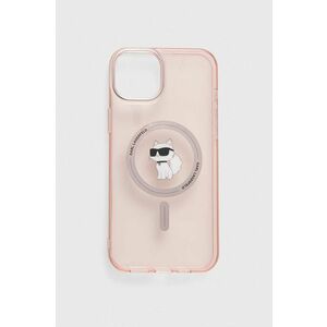 Karl Lagerfeld Husă pentru telefon iPhone 15 Plus / 14 Plus 6.7" culoarea roz imagine