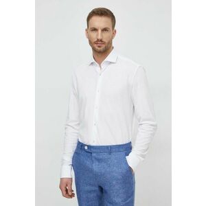 BOSS cămașă din bumbac bărbați, culoarea alb, cu guler italian, regular 50513647 imagine
