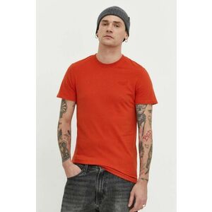 Superdry tricou din bumbac barbati, culoarea portocaliu, neted imagine