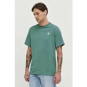 Converse tricou din bumbac culoarea verde, neted imagine
