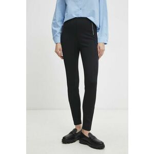 Answear Lab pantaloni femei, culoarea albastru marin, mulata, high waist imagine