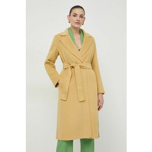 Marella palton de lana culoarea galben, de tranzitie, cu doua randuri de nasturi imagine