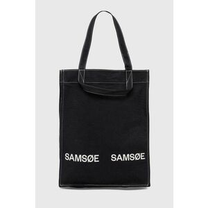Samsoe Samsoe geanta de bumbac culoarea negru imagine