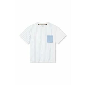 BOSS tricou de bumbac pentru copii culoarea alb, modelator imagine