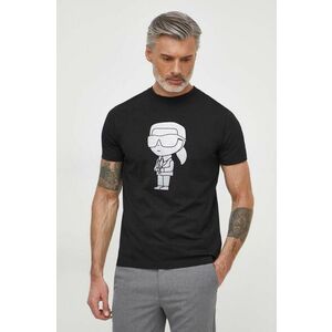Karl Lagerfeld tricou din bumbac barbati, culoarea negru, cu imprimeu imagine