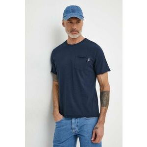 Pepe Jeans tricou din bumbac Single Carrinson barbati, culoarea albastru marin, neted imagine