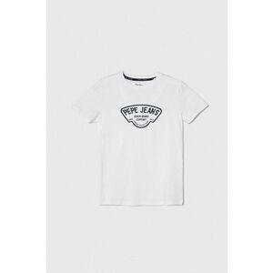 Pepe Jeans tricou de bumbac pentru copii REGEN culoarea alb, cu imprimeu imagine