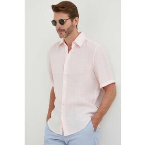BOSS cămașă de in ORANGE culoarea roz, cu guler clasic, regular 50489345 imagine