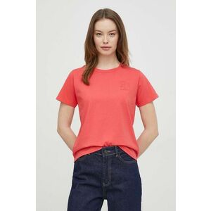 Pepe Jeans tricou din bumbac femei, culoarea rosu imagine