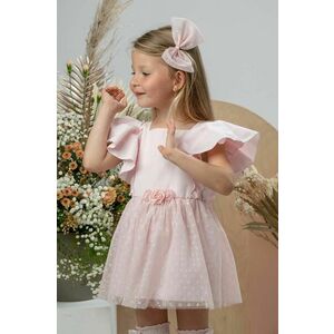 Jamiks rochie din bumbac pentru copii culoarea roz, mini, evazati imagine