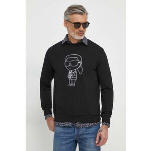 Karl Lagerfeld bluza barbati, culoarea negru, cu imprimeu imagine